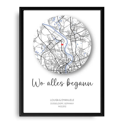 Wo alles begann Poster mit Schatten - Personalisierbar
