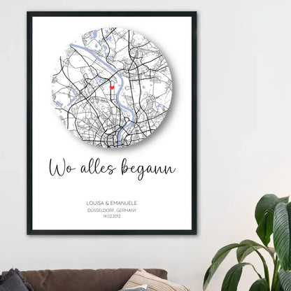 Wo alles begann Poster mit Schatten - Personalisierbar