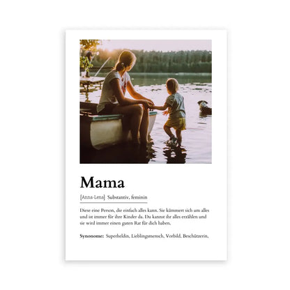 Mama Definitionsposter - Personalisierbar mit Foto