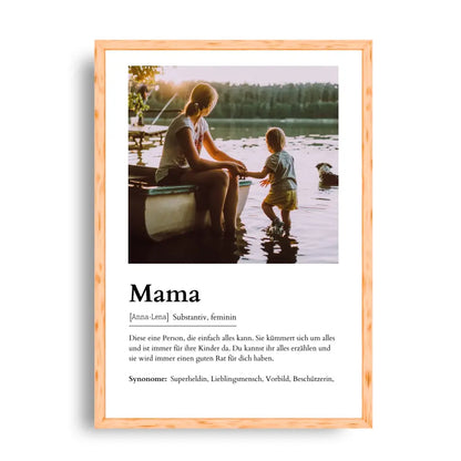 Mama Definitionsposter - Personalisierbar mit Foto