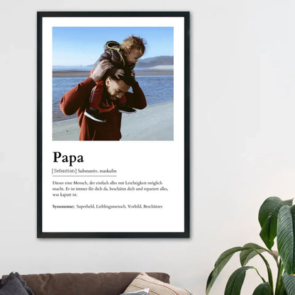 Papa Definitionsposter - Personalisierbar mit Foto