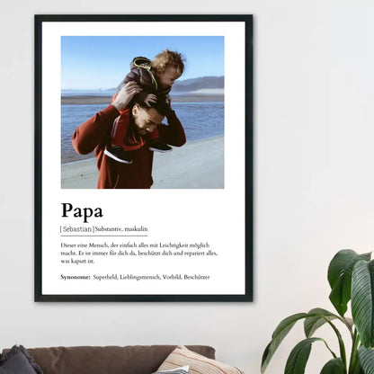 Papa Definitionsposter - Personalisierbar mit Foto