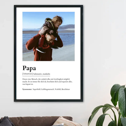 Papa Definitionsposter - Personalisierbar mit Foto