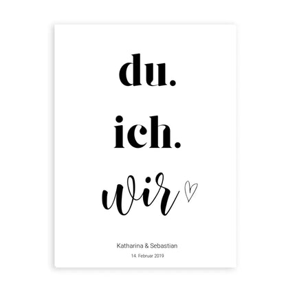 Du, ich, wir  - Personalisierte Poster