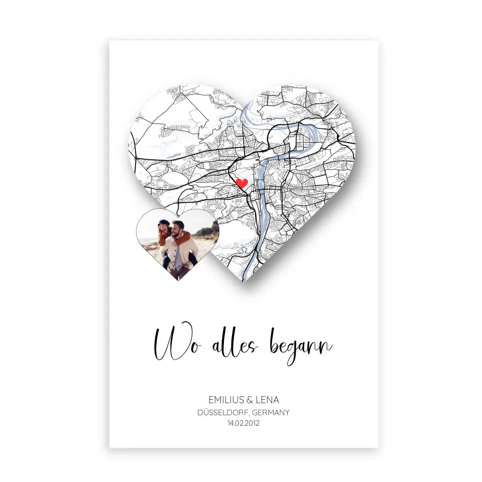 Wo alles begann mit Foto - Personalisierbares Poster