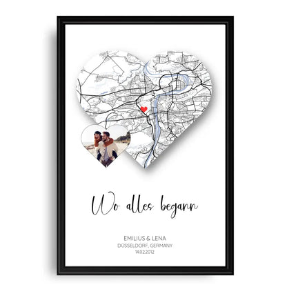 Wo alles begann mit Foto - Personalisierbares Poster