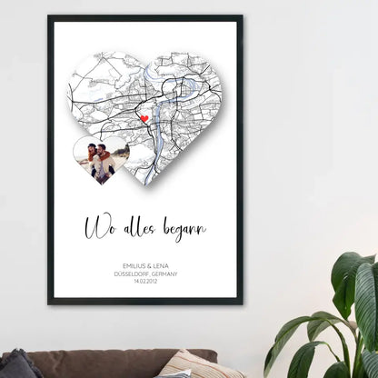 Wo alles begann mit Foto - Personalisierbares Poster