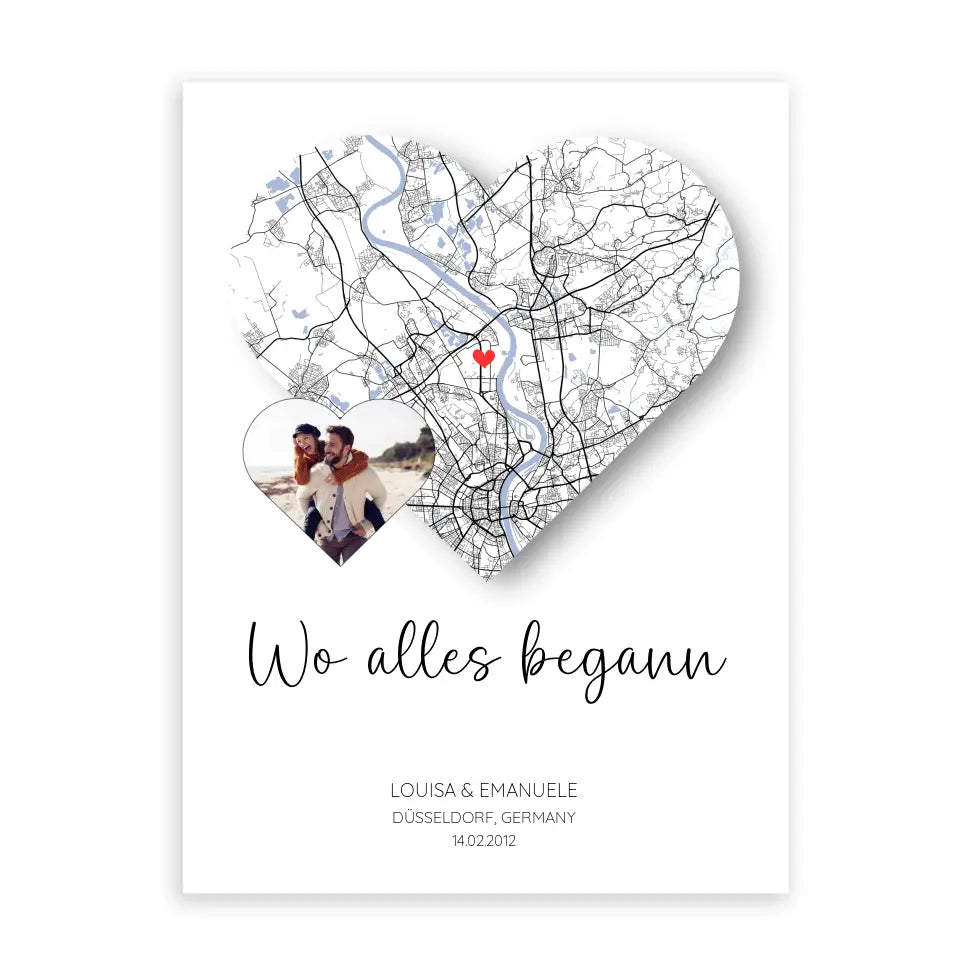 Wo alles begann mit Foto - Personalisierbares Poster
