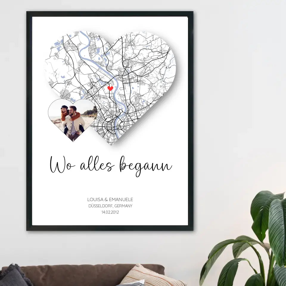 Wo alles begann mit Foto - Personalisierbares Poster