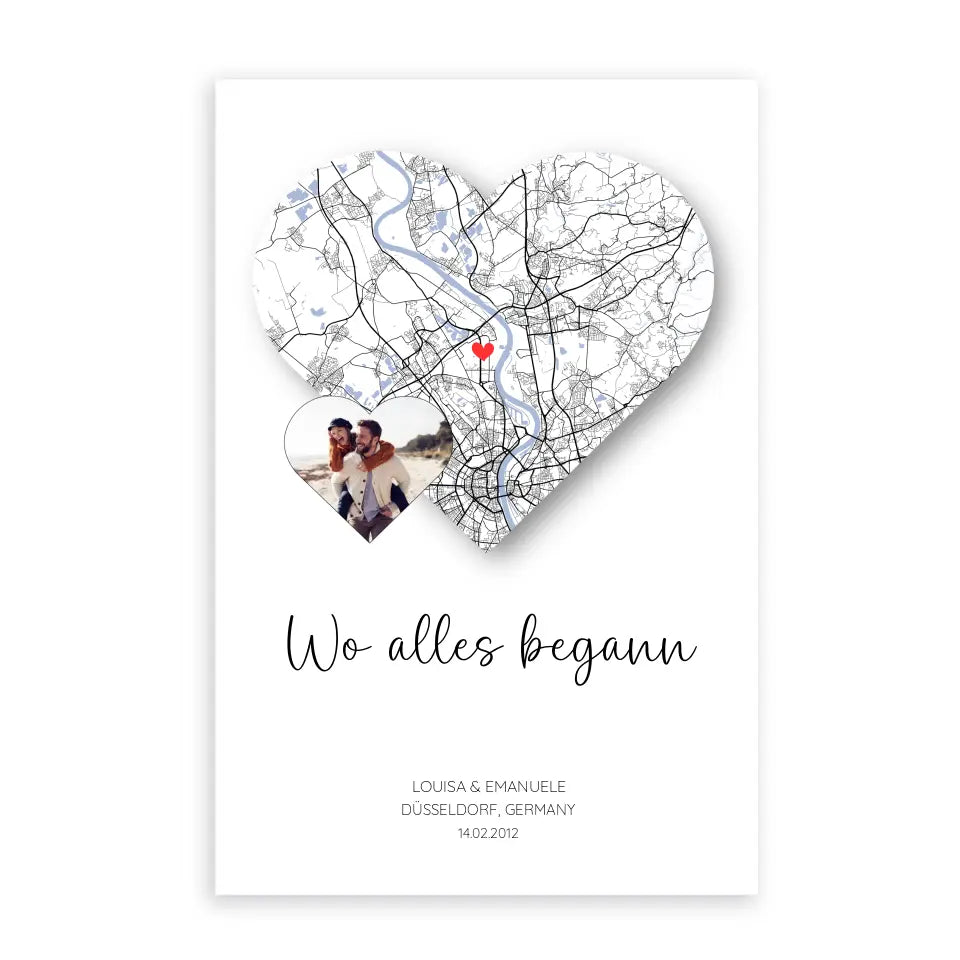 Wo alles begann mit Foto - Personalisierbares Poster