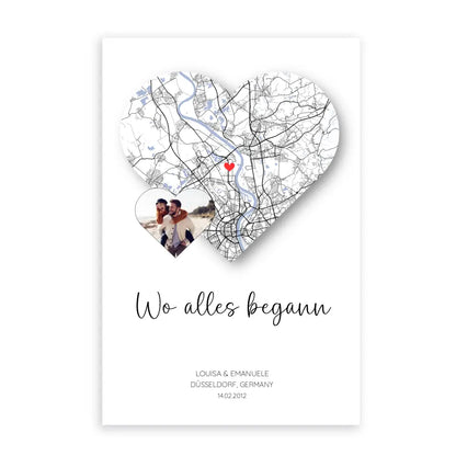 Wo alles begann mit Foto - Personalisierbares Poster