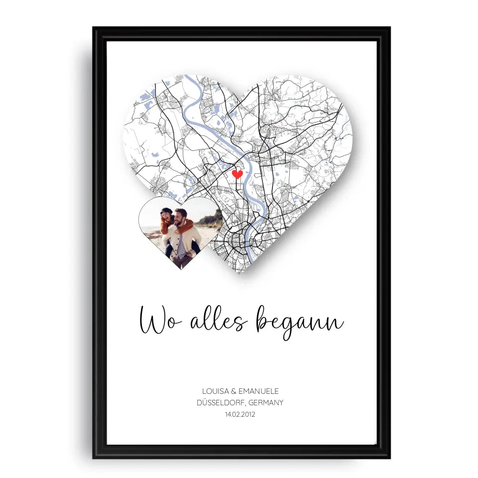 Wo alles begann mit Foto - Personalisierbares Poster