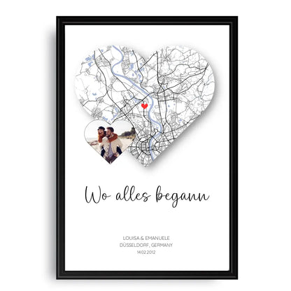 Wo alles begann mit Foto - Personalisierbares Poster