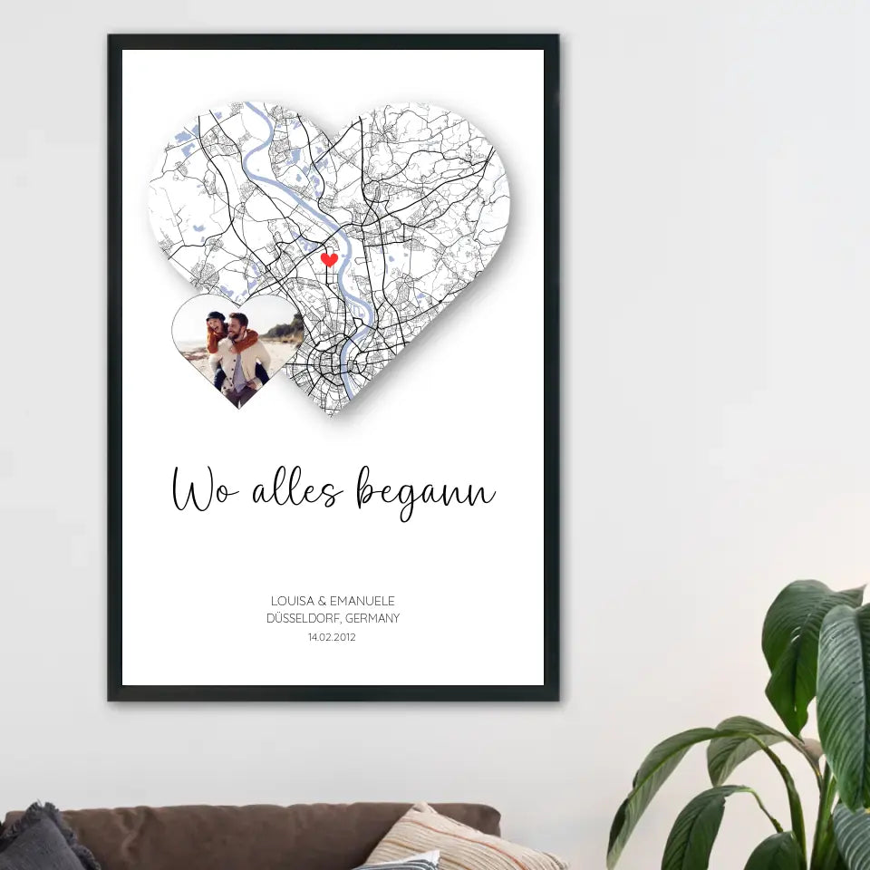 Wo alles begann mit Foto - Personalisierbares Poster