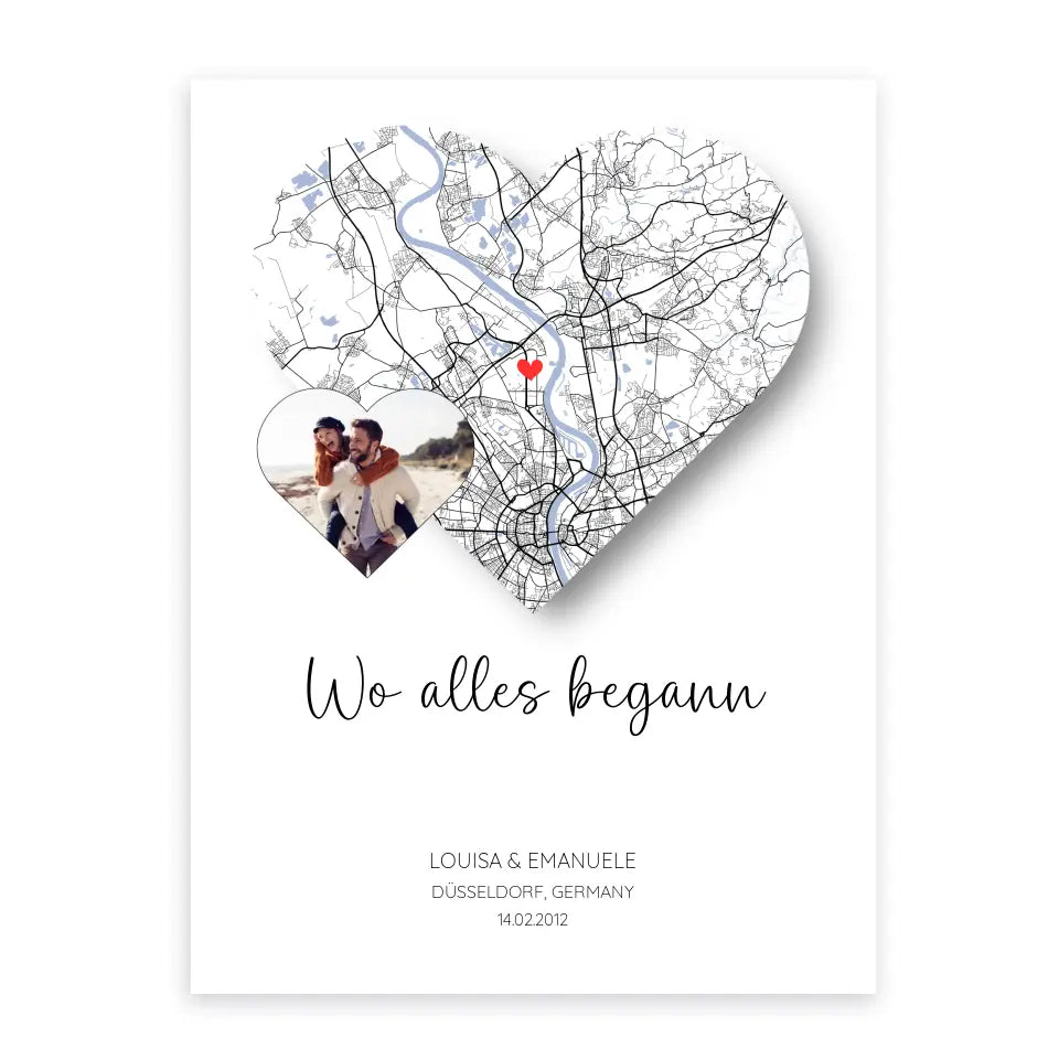 Wo alles begann mit Foto - Personalisierbares Poster