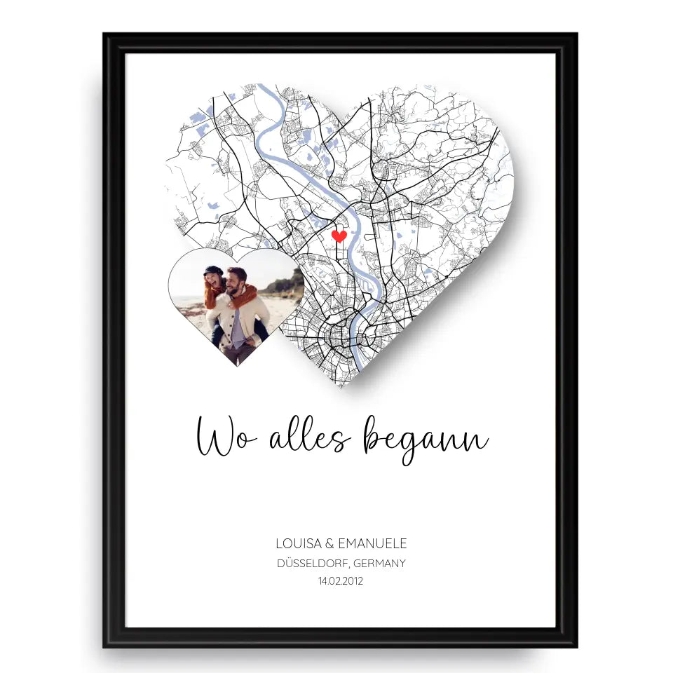 Wo alles begann mit Foto - Personalisierbares Poster