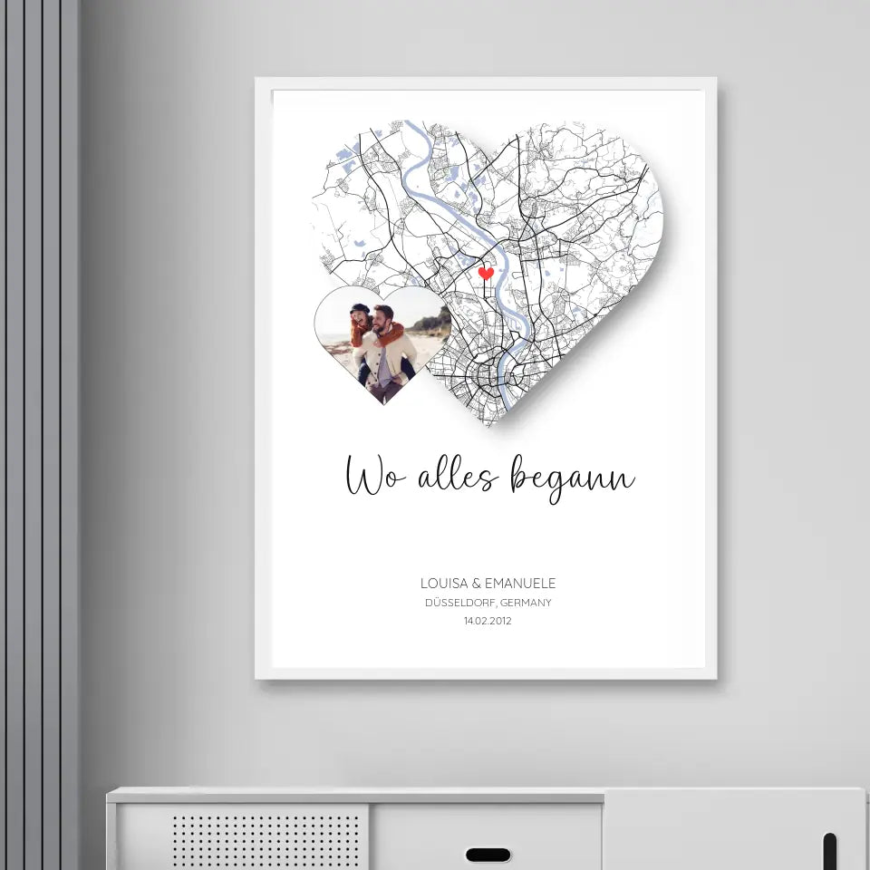 Wo alles begann mit Foto - Personalisierbares Poster