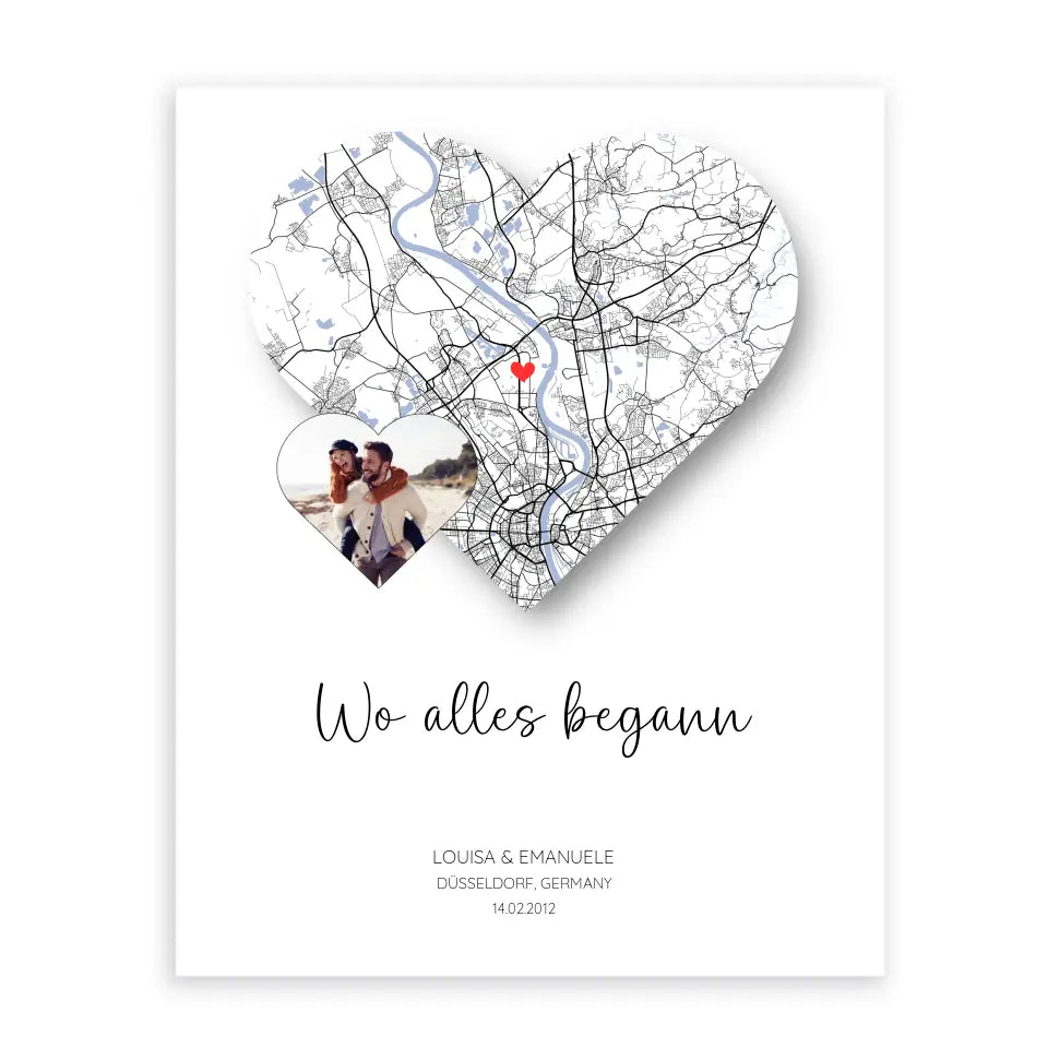 Wo alles begann mit Foto - Personalisierbares Poster