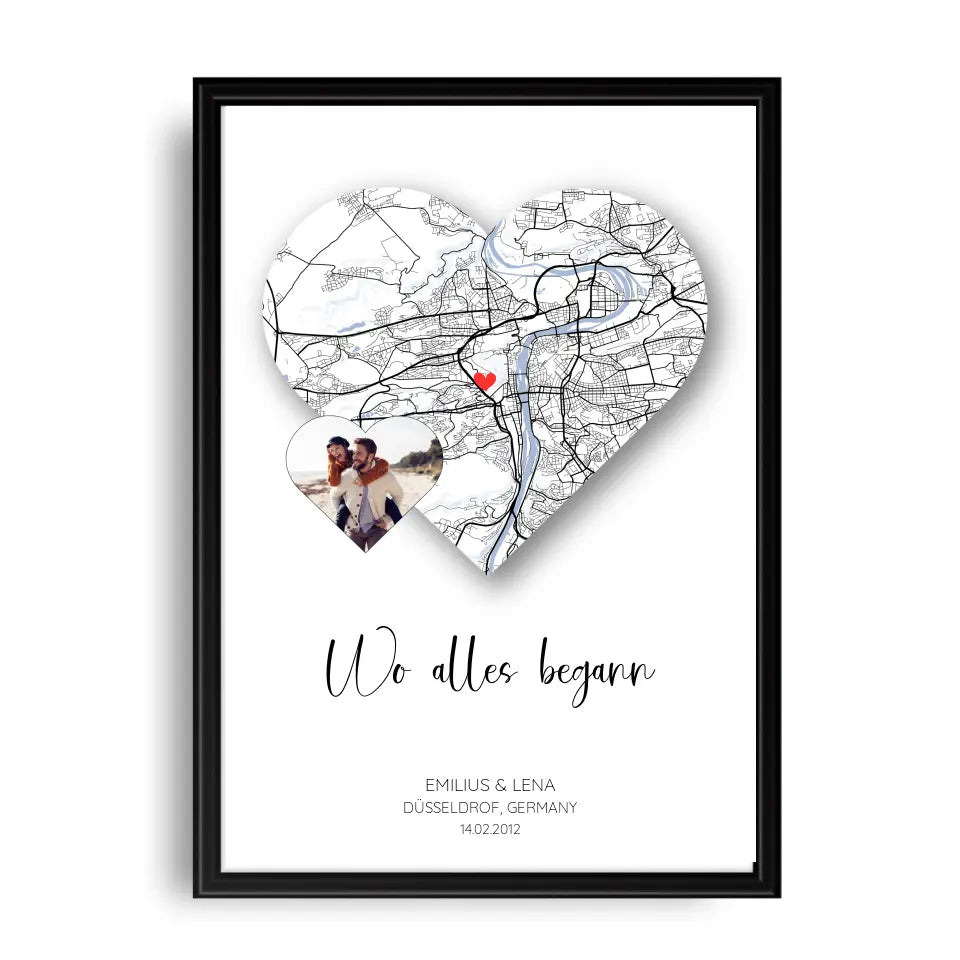 Wo alles begann mit Foto - Personalisierbares Poster