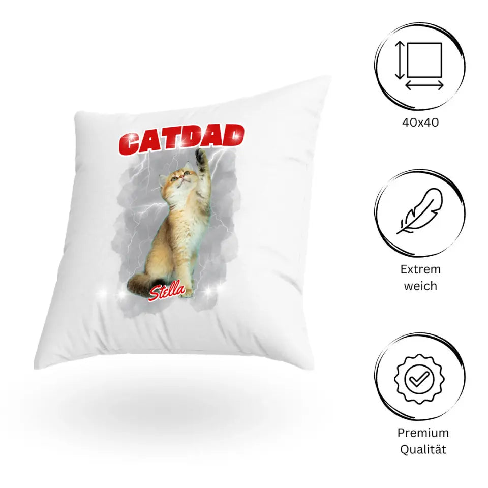 90er Bootleg Retro Kissen - Personalisiert Katze