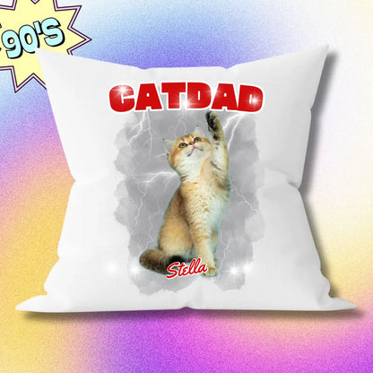 90er Bootleg Retro Kissen - Personalisiert Katze