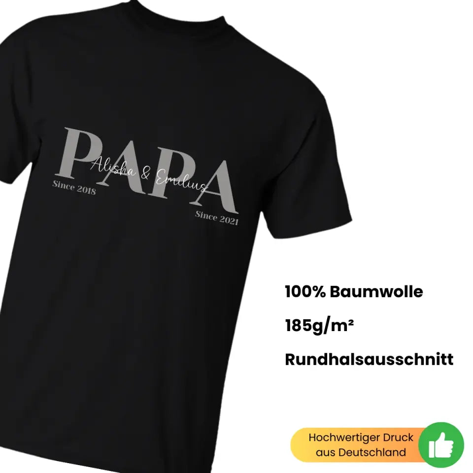 Papa T-Shirt - Personalisiert mit Namen