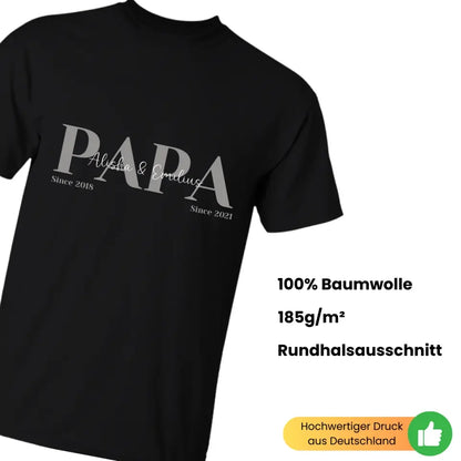Papa T-Shirt - Personalisiert mit Namen