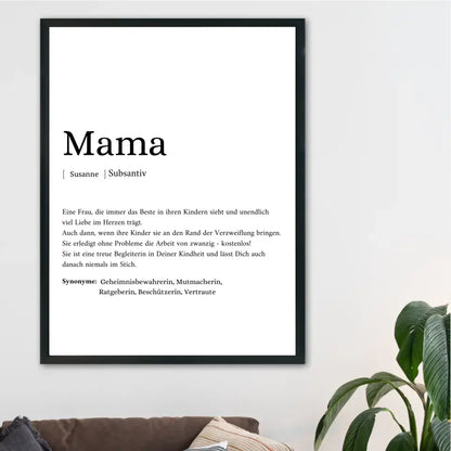 Mama Synonym Poster - Personalisierbar mit Namen