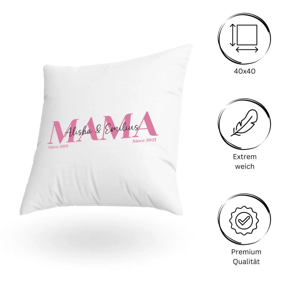 Mama Kissen mit 2 Namen - Personalisiertes Kissen