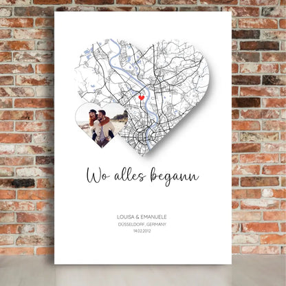 Wo alles begann Leinwand mit Foto - Personalisiert