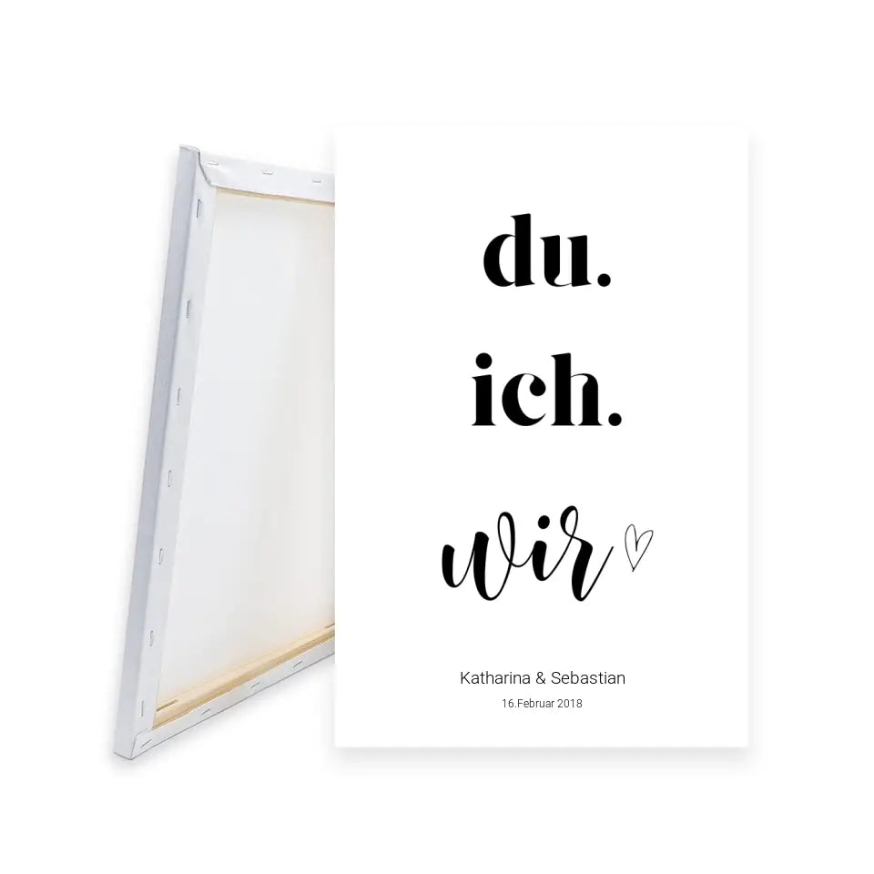 Du, ich, wir - Personalisierte Leinwand mit Namen