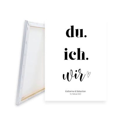 Du, ich, wir - Personalisierte Leinwand mit Namen