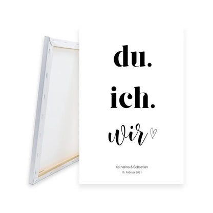 Du, ich, wir - Personalisierte Leinwand mit Namen