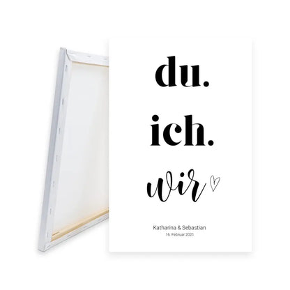 Du, ich, wir - Personalisierte Leinwand mit Namen