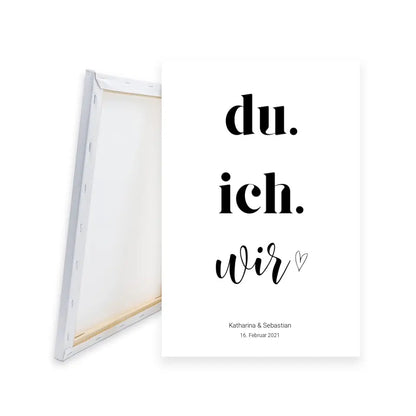 Du, ich, wir - Personalisierte Leinwand mit Namen