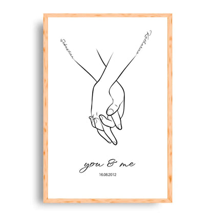 Hand in Hand Namen - Personalisiertes Poster