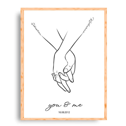 Hand in Hand Namen - Personalisiertes Poster