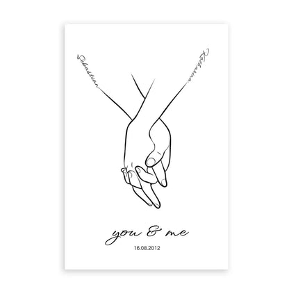 Hand in Hand Namen - Personalisiertes Poster