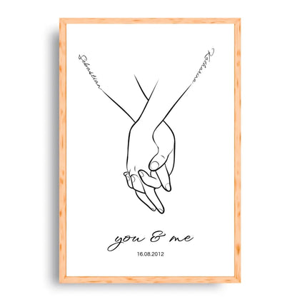 Hand in Hand Namen - Personalisiertes Poster