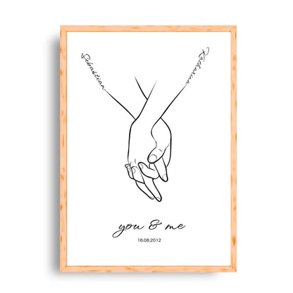 Hand in Hand Namen - Personalisiertes Poster