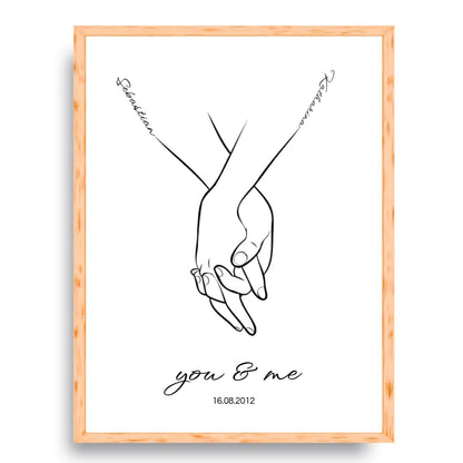 Hand in Hand Namen - Personalisiertes Poster