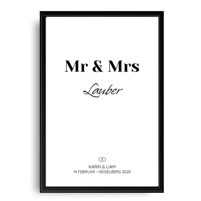Mr & Mrs - Personalisiertes Poster