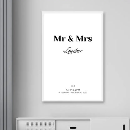 Mr & Mrs - Personalisiertes Poster