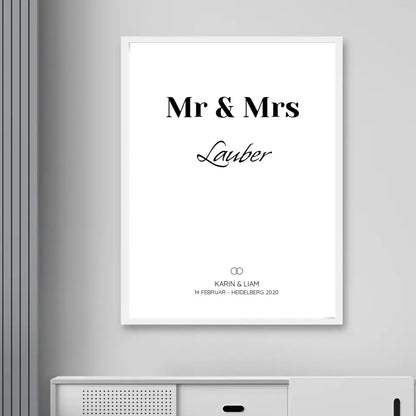 Mr & Mrs - Personalisiertes Poster