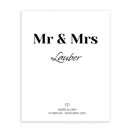 Mr & Mrs - Personalisiertes Poster