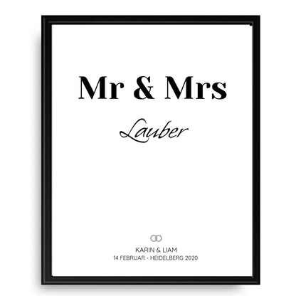 Mr & Mrs - Personalisiertes Poster