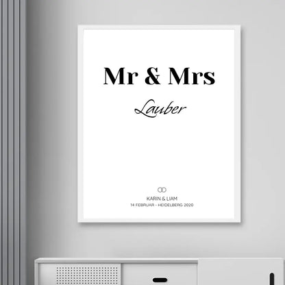 Mr & Mrs - Personalisiertes Poster