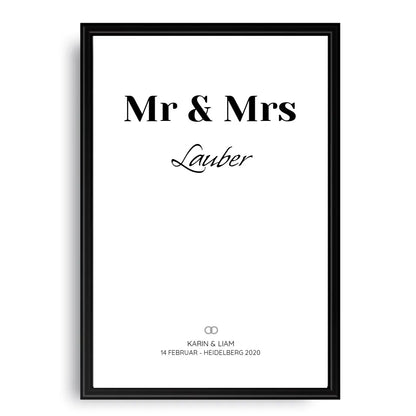 Mr & Mrs - Personalisiertes Poster