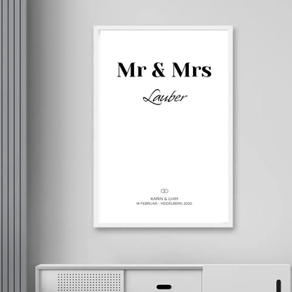 Mr & Mrs - Personalisiertes Poster