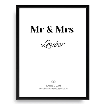 Mr & Mrs - Personalisiertes Poster